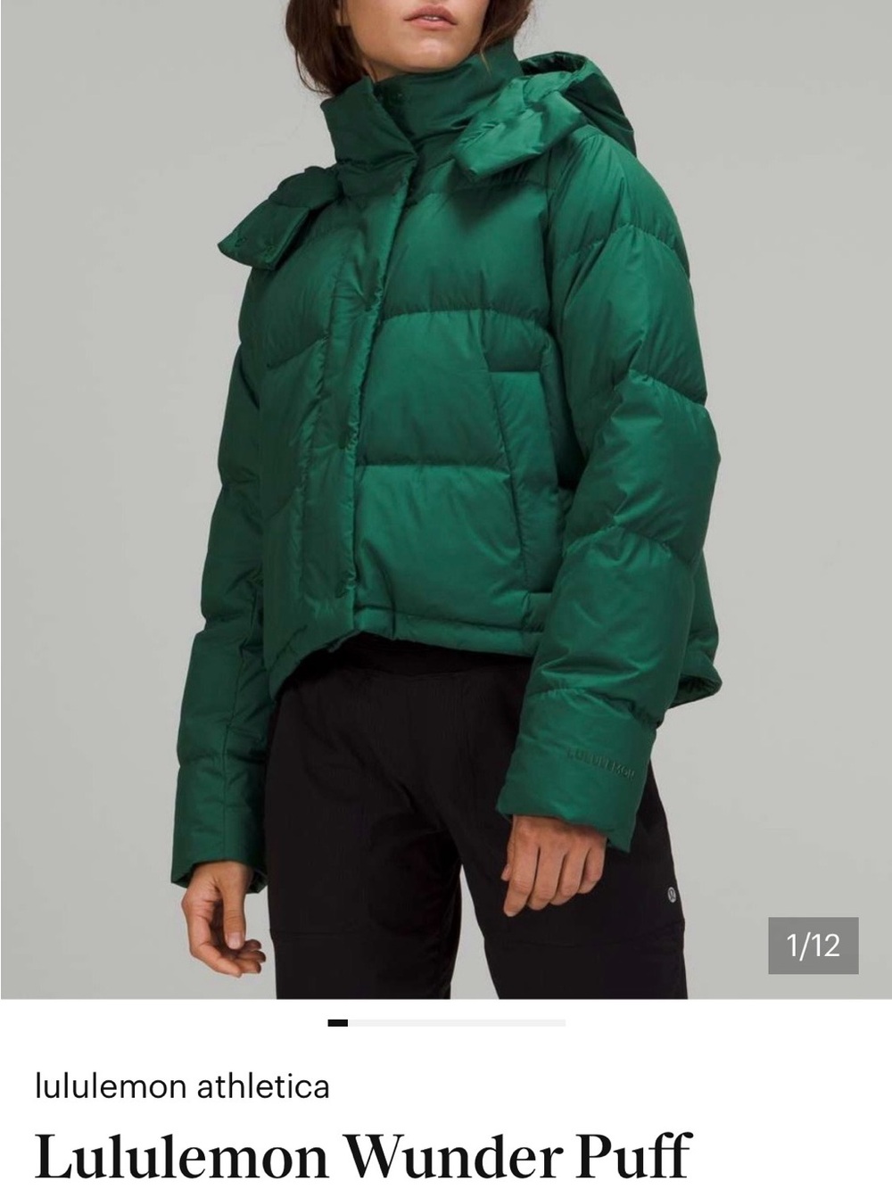 lululemon athletica Emerald Green Puffer Jacket